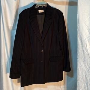Tall girl black cream pin stripe jacket worn once